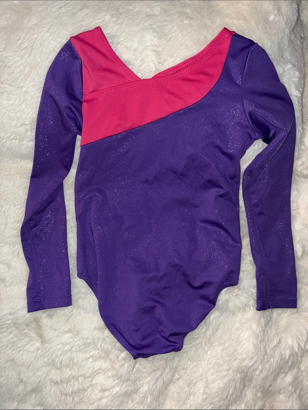 Source Unknown Purple and Pink Long-Sleeve Kids Leotard Bodysuit